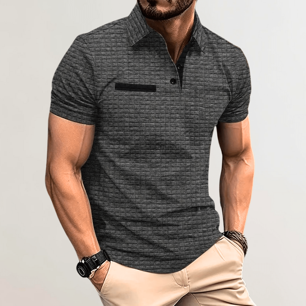 Levoire | Polo Homme Polo T-shirt Confortable Coton Décontracté Mode Style Classique Gris