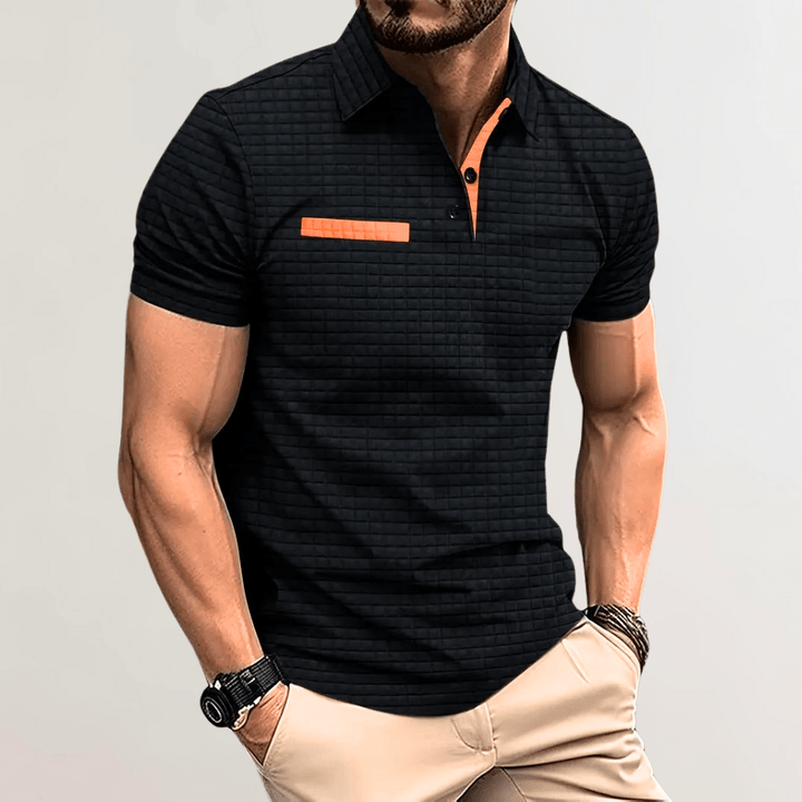 Levoire | Polo Homme Polo T-shirt Confortable Coton Décontracté Mode Style Classique Noir