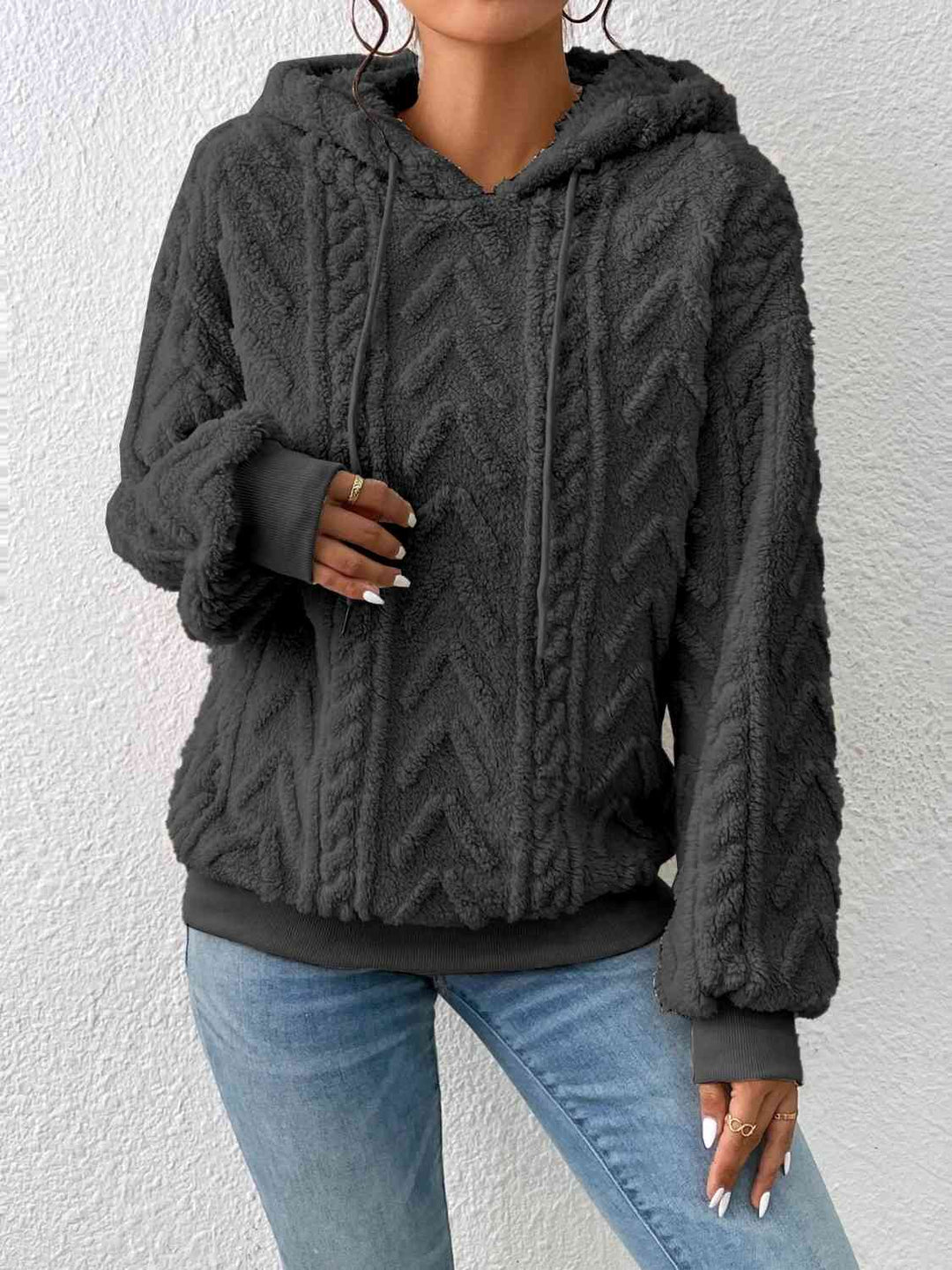 Levoire | Sweat À Capuche Avec Cordon Et Manches Longues Parfait Pour Un Style Décontracté Gris Foncé
