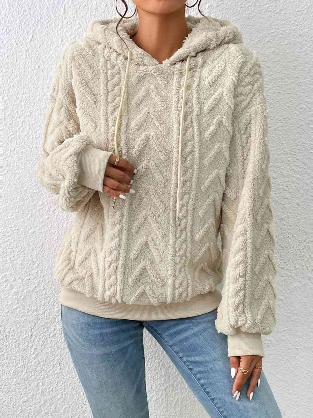 Levoire | Sweat À Capuche Avec Cordon Et Manches Longues Parfait Pour Un Style Décontracté Crème
