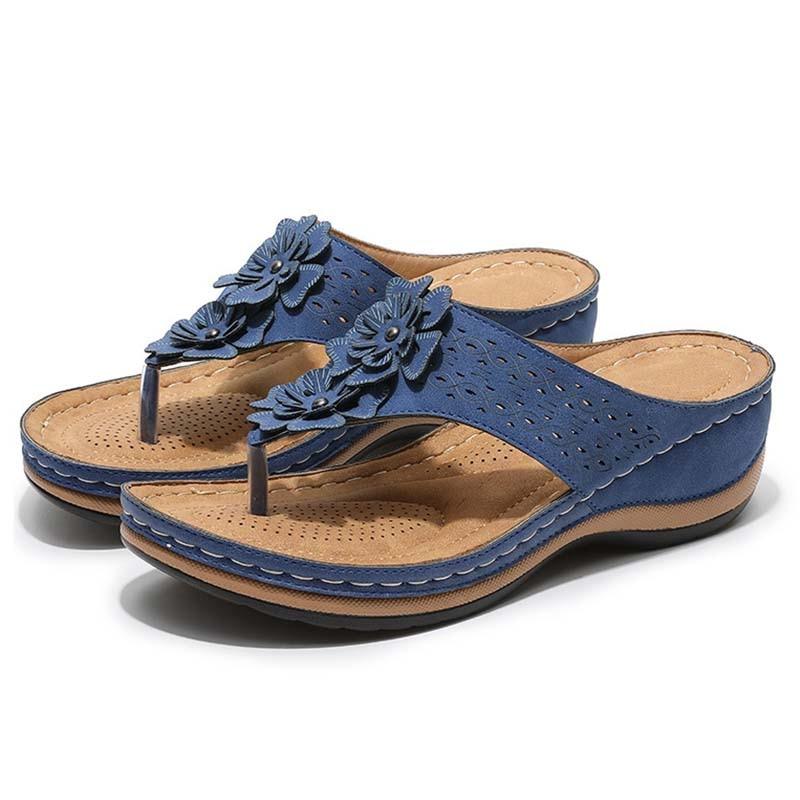 Levoire | Tongs Fleurs Bleu
