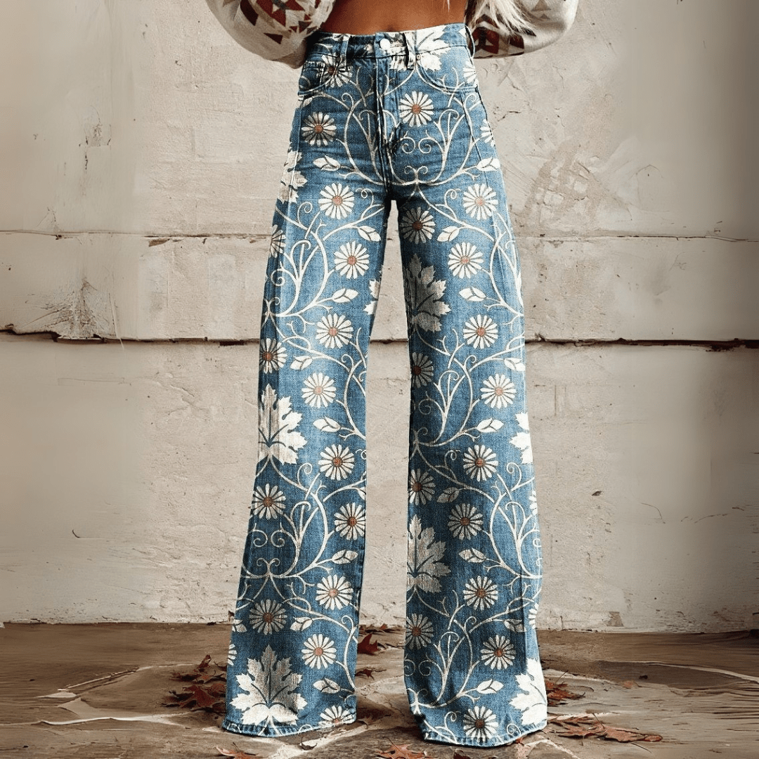 Levoire | Pantalons Boho Vintage Tendance Fleurs