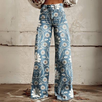 Levoire | Pantalons Boho Vintage Tendance Fleurs