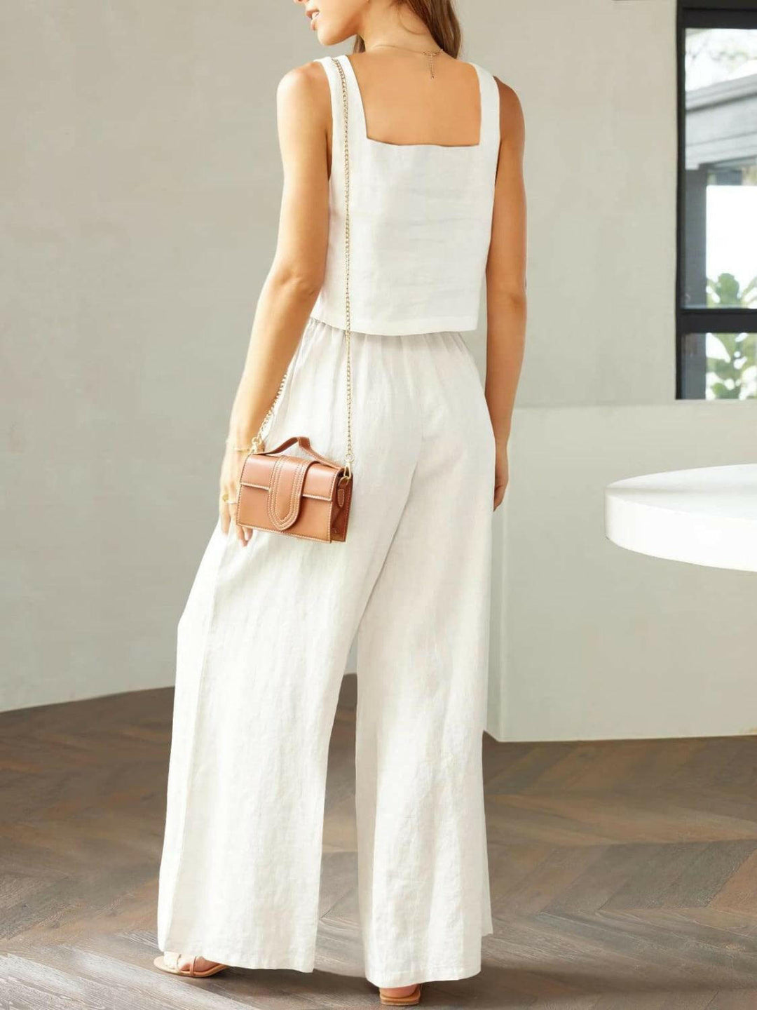 Levoire | Top À Encolure Carrée Tendance Et Ensemble De Pantalons Larges