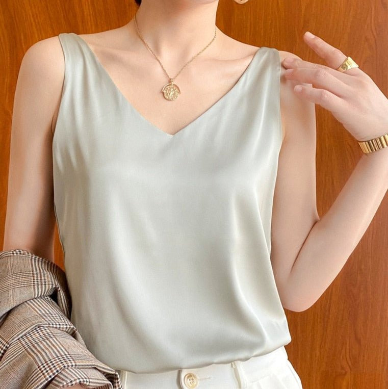 Levoire | Élégante Et Aérienne Blouse Sans Manches Pour Femmes Vert clair