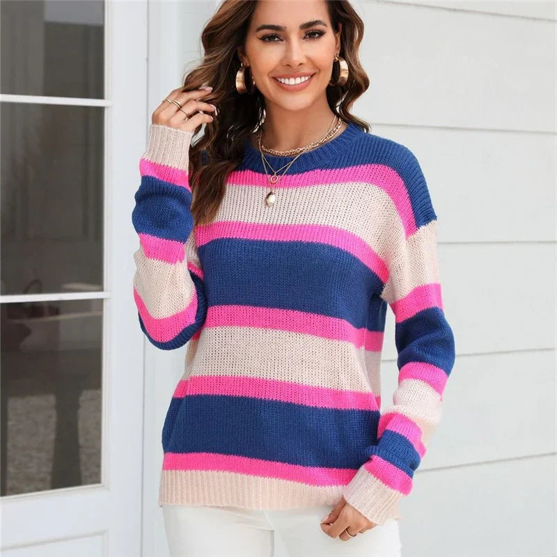 Levoire | Pull Rayé Multicolore Bleu