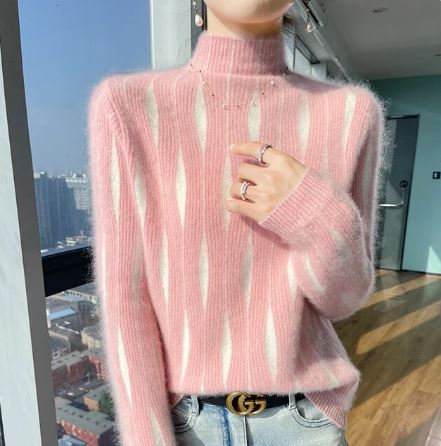 Levoire | Pull Élégant Avec Sensation De Cachemire Et Col Montant Rosa