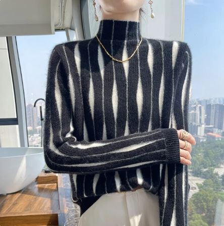 Levoire | Pull Élégant Avec Sensation De Cachemire Et Col Montant Noir