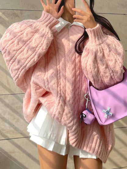 Levoire | Pull Décontracté À Col En V Design Torsadé