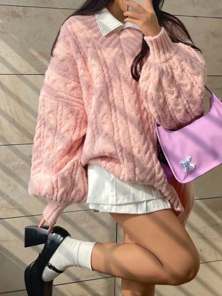 Levoire | Pull Décontracté À Col En V Design Torsadé