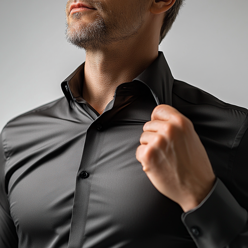 Levoire | Chemise Stretch Noire Sans Froissement