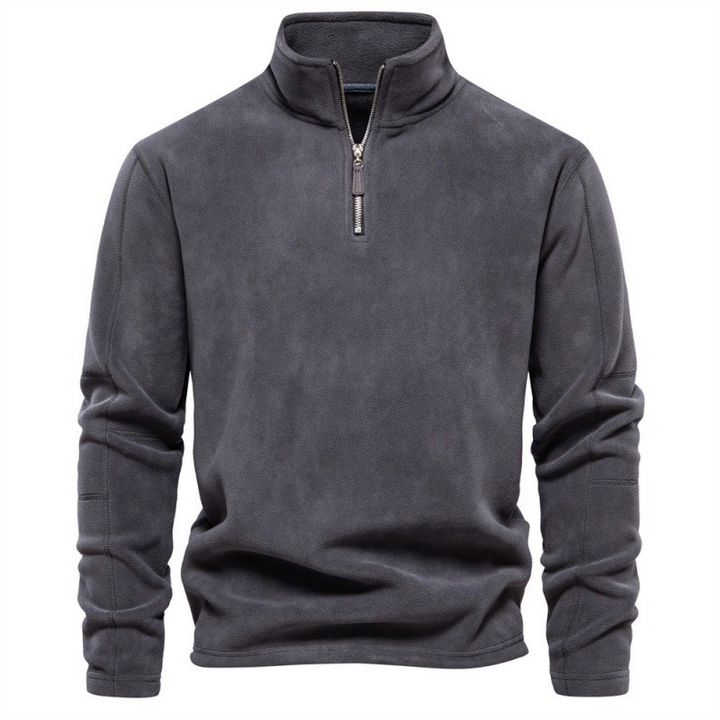 Levoire | Pull Fleece Avec Col Zippé Gris