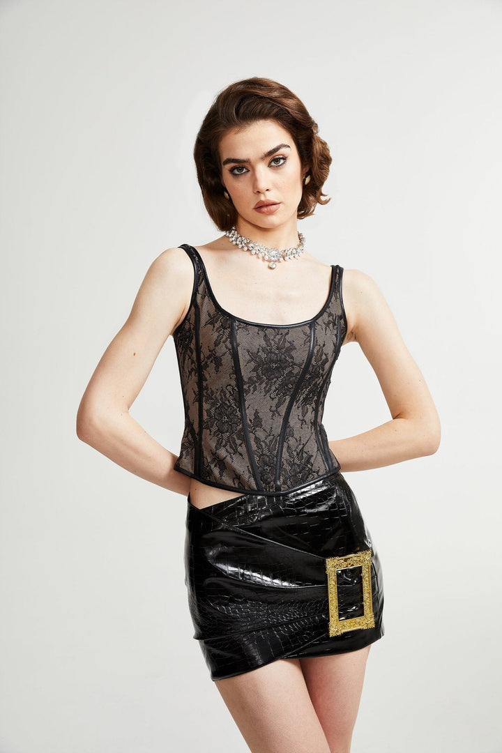 Levoire | Haut Top En Dentelle Marron