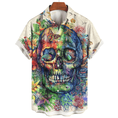 Levoire | T-shirt Design Crâne Homme T-shirt Graphique Artistique Homme Confortable