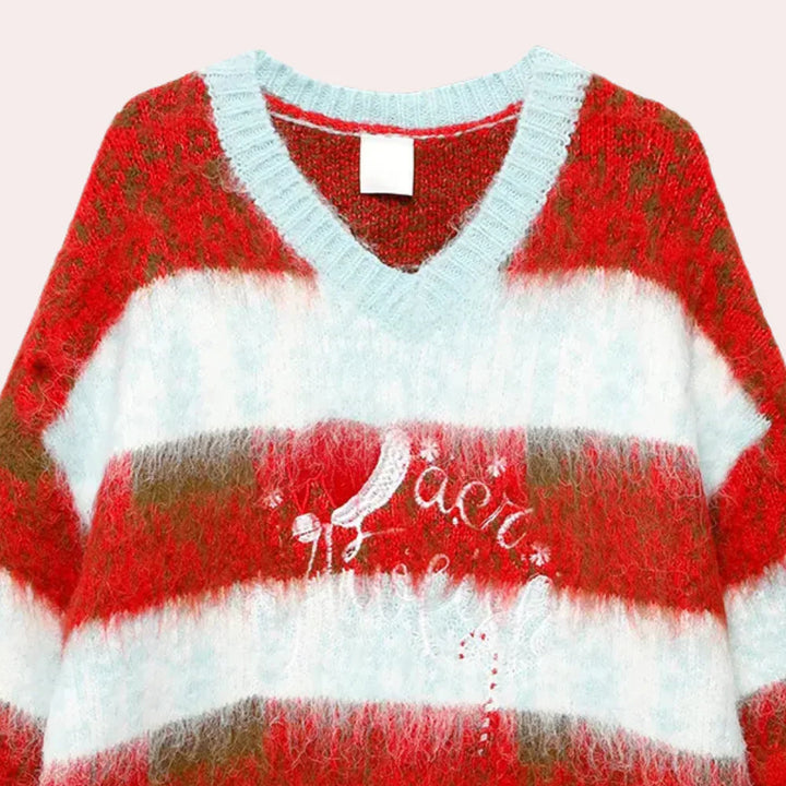 Levoire | Pull De Noël Rayé Pour Femmes
