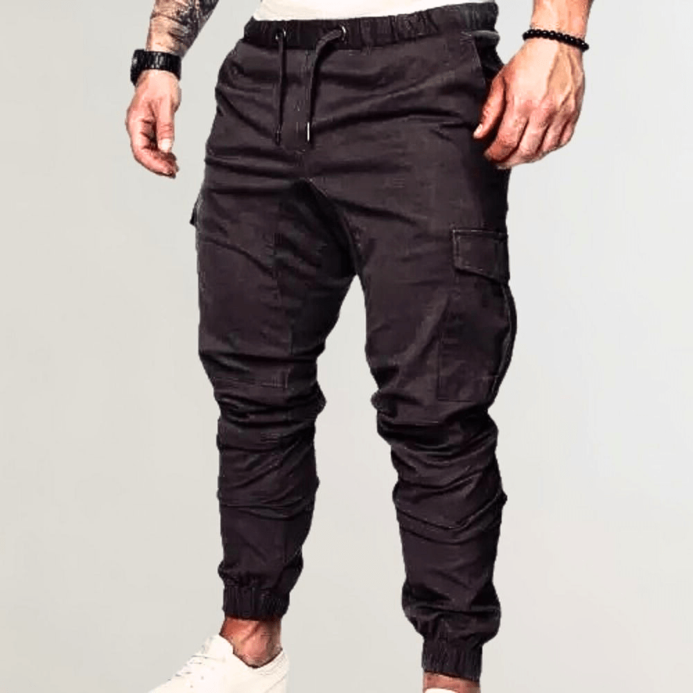 Levoire | Pantalon Cargo Hommes Pantalon Cargo Décontracté Confortable & Tendance Gris-noir