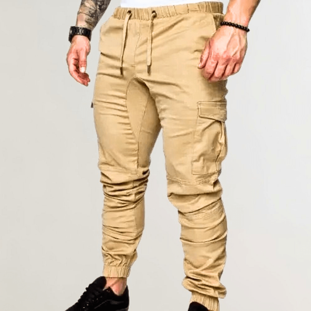 Levoire | Pantalon Cargo Hommes Pantalon Cargo Décontracté Confortable & Tendance Khaki