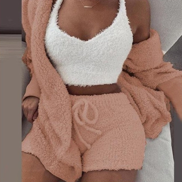 Levoire | Ensemble De Lounge En Polaire Doux Pour Femmes Orange