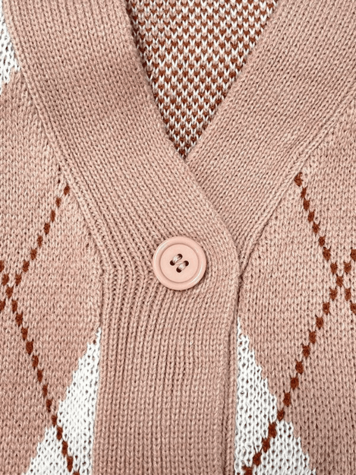 Levoire | Décolleté Jacquard À Motif Losange Cardigan