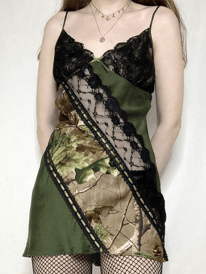 Levoire | Décolleté Patchwork Robe Mini En Dentelle