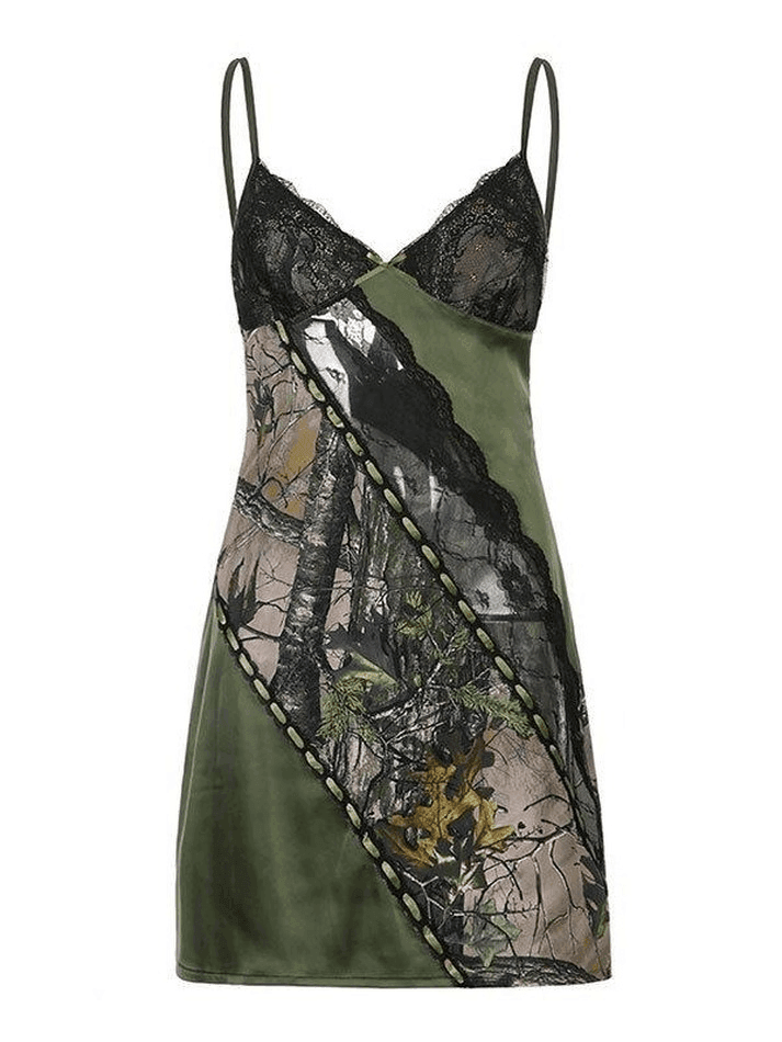 Levoire | Décolleté Patchwork Robe Mini En Dentelle