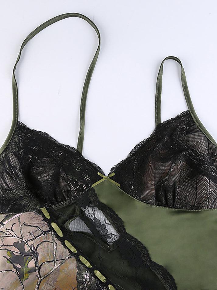 Levoire | Décolleté Patchwork Robe Mini En Dentelle
