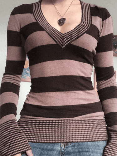 Levoire | Haut Décolleté En Tricot Rayé