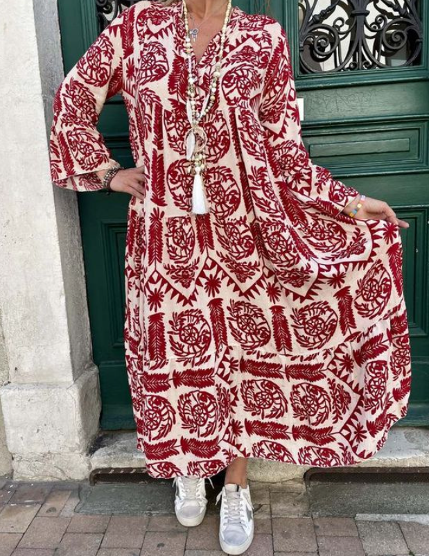 Levoire | Femme Maxi-robe à manches longues Rouge