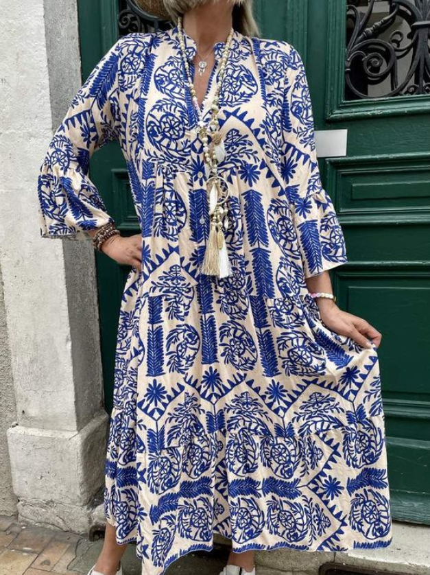 Levoire | Femme Maxi-robe à manches longues Bleu