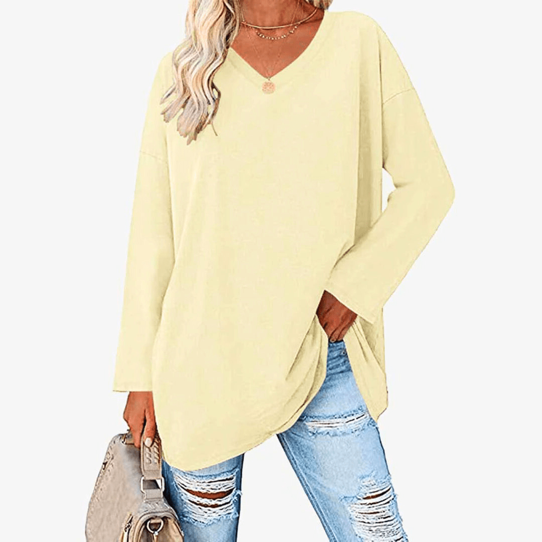 Levoire | Pull Femme Pull Élégant Avec Manches Longues Tenue Décontractée & Confort Jaune vif
