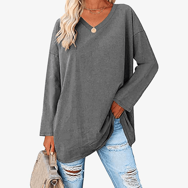 Levoire | Pull Femme Pull Élégant Avec Manches Longues Tenue Décontractée & Confort Gris foncé