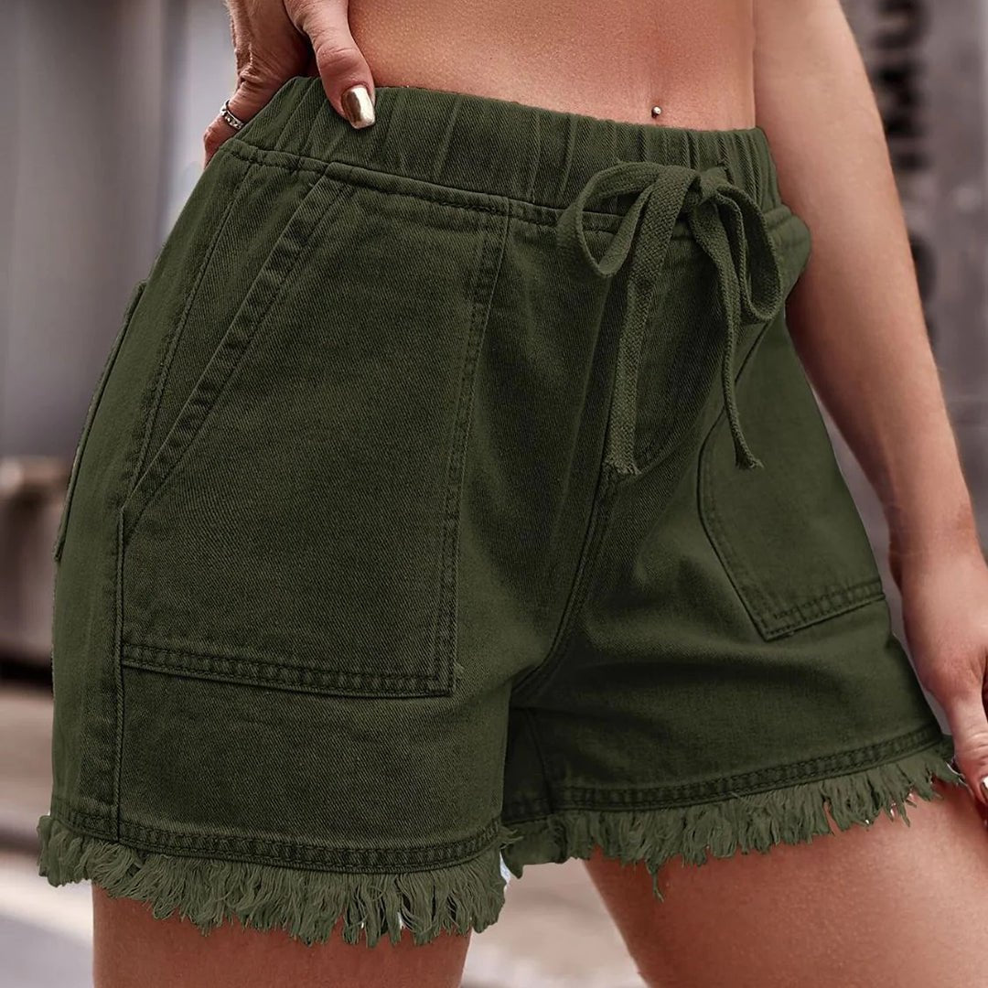 Levoire | Pantalons Courts Élégants Pour Femmes vert olive