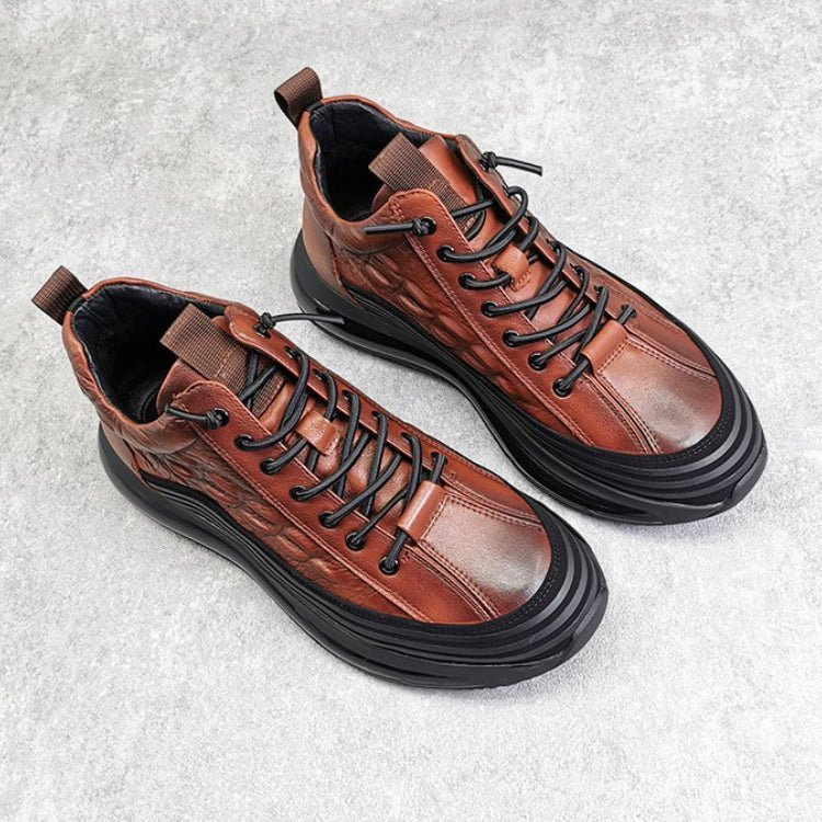 Levoire | Premium Cuir Baskets Pour Hommes Braun