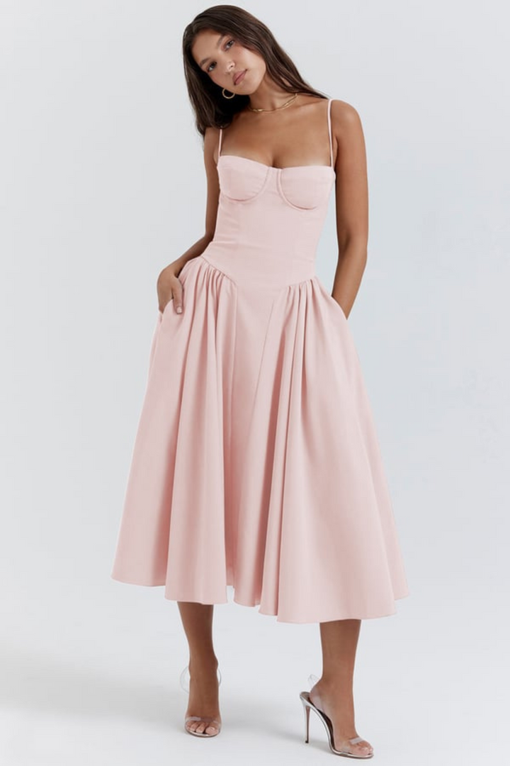 Levoire | Robe longue pour femmes été Rose