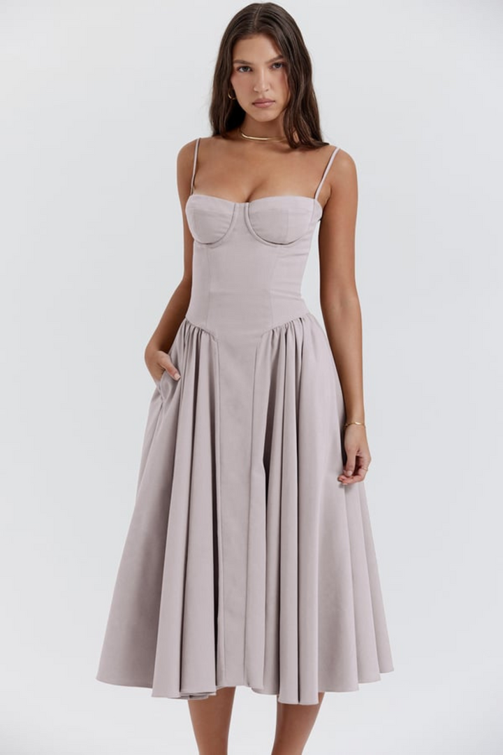 Levoire | Robe longue pour femmes été Gris clair