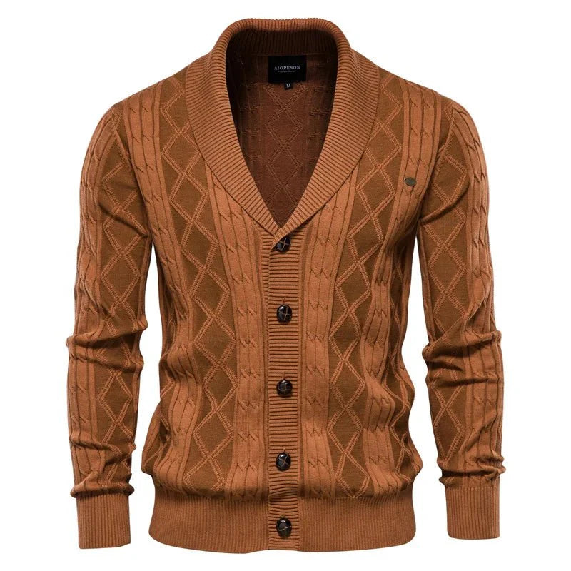 Levoire | Veste Pour Homme En Maille Avec Boutons Braun