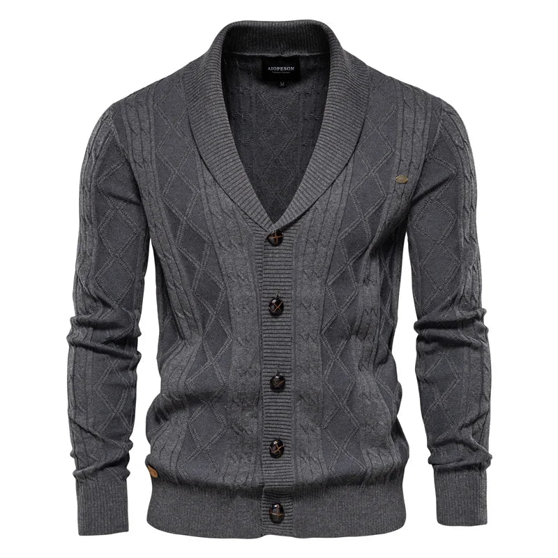 Levoire | Veste Pour Homme En Maille Avec Boutons Gris