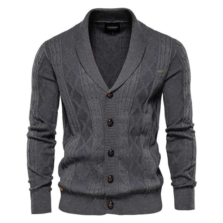 Levoire | Veste Pour Homme En Maille Avec Boutons Gris