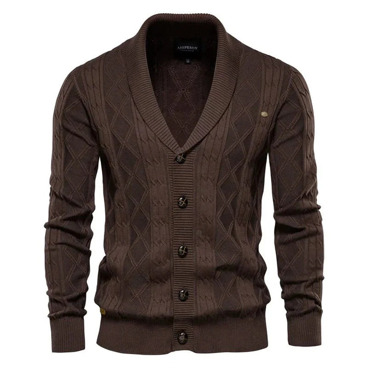 Levoire | Veste Pour Homme En Maille Avec Boutons Brun foncé