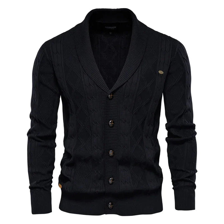 Levoire | Veste Pour Homme En Maille Avec Boutons Noir