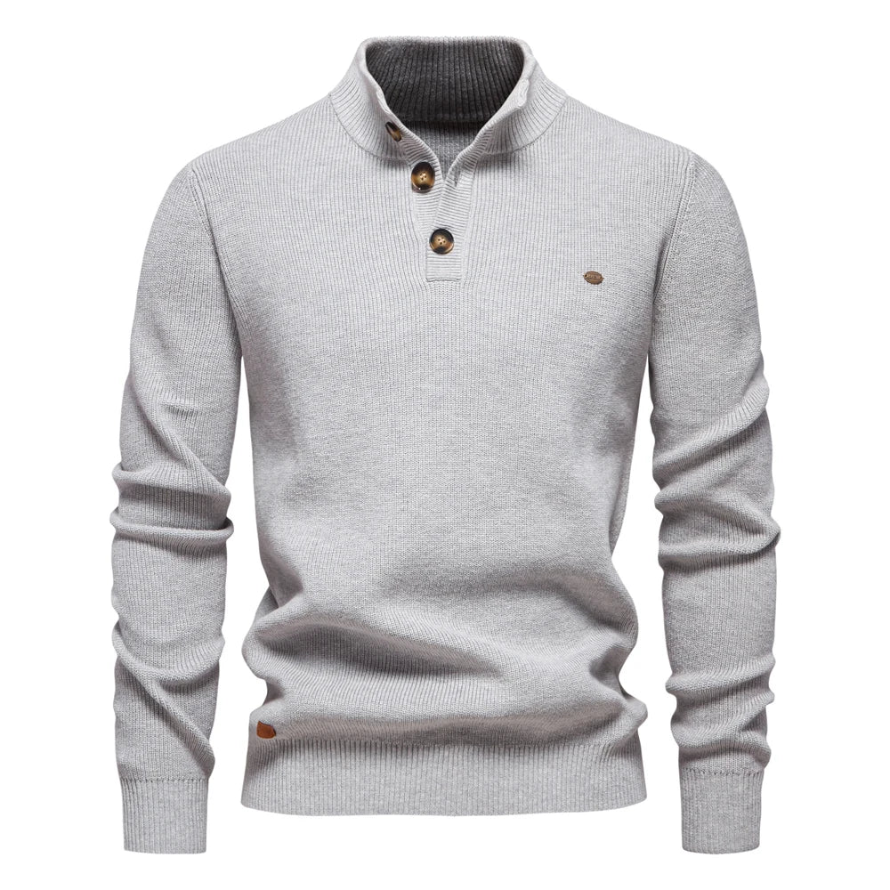 Levoire | Pull Homme Avec Design À Boutons Gris clair