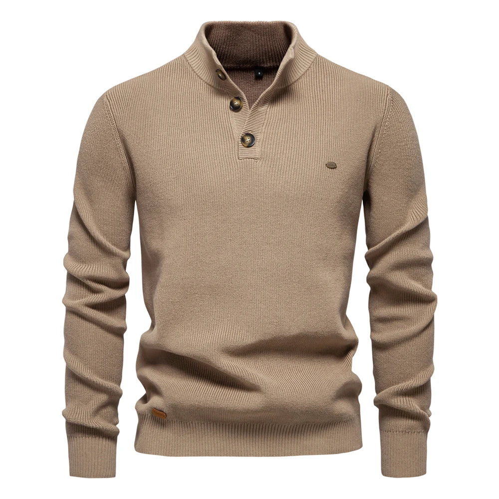 Levoire | Pull Homme Avec Design À Boutons Khaki