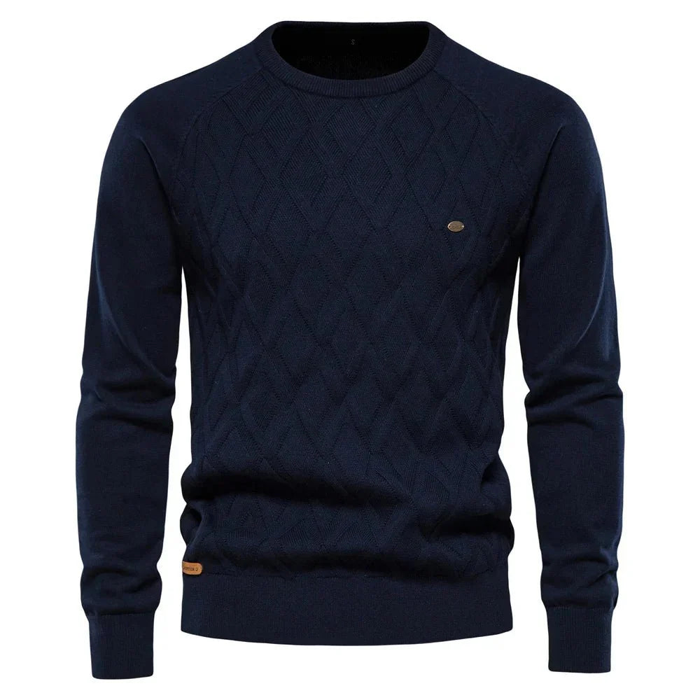 Levoire | Pull Pour Hommes À Motif À Carreaux Bleu foncé
