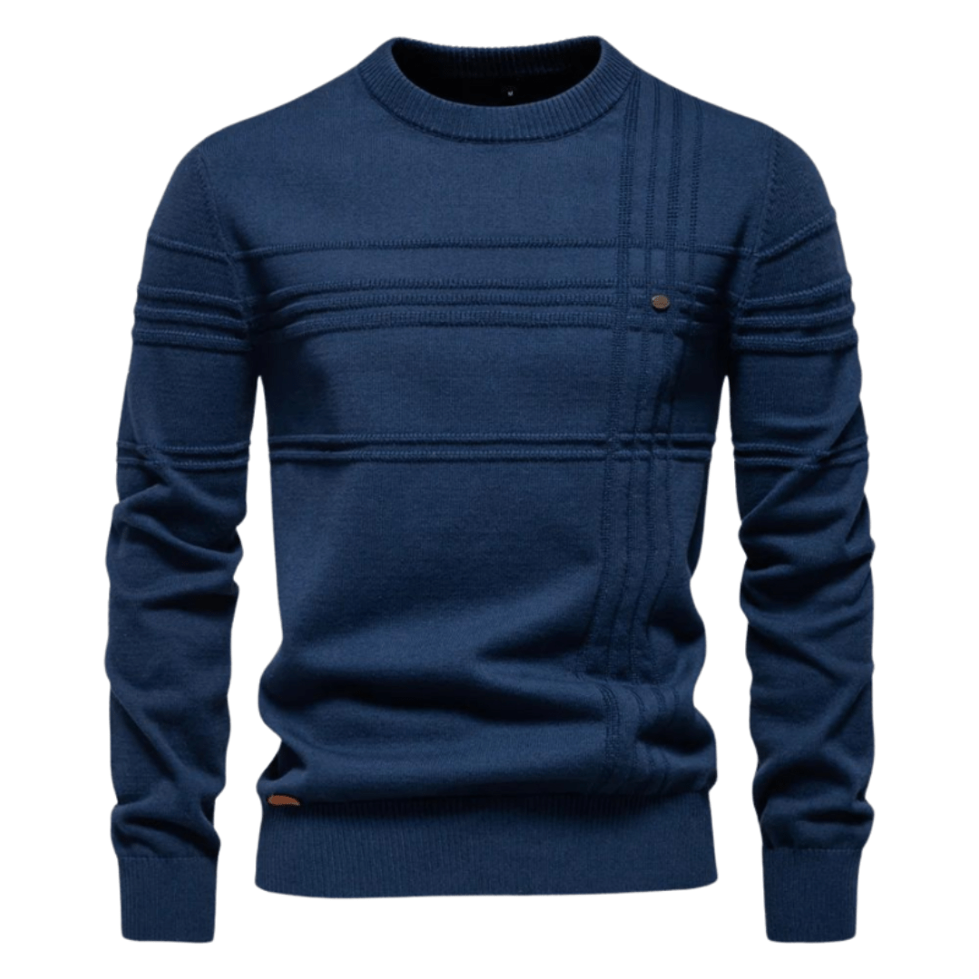 Levoire | Pull Pour Hommes Avec Design À Carreaux bleu marine