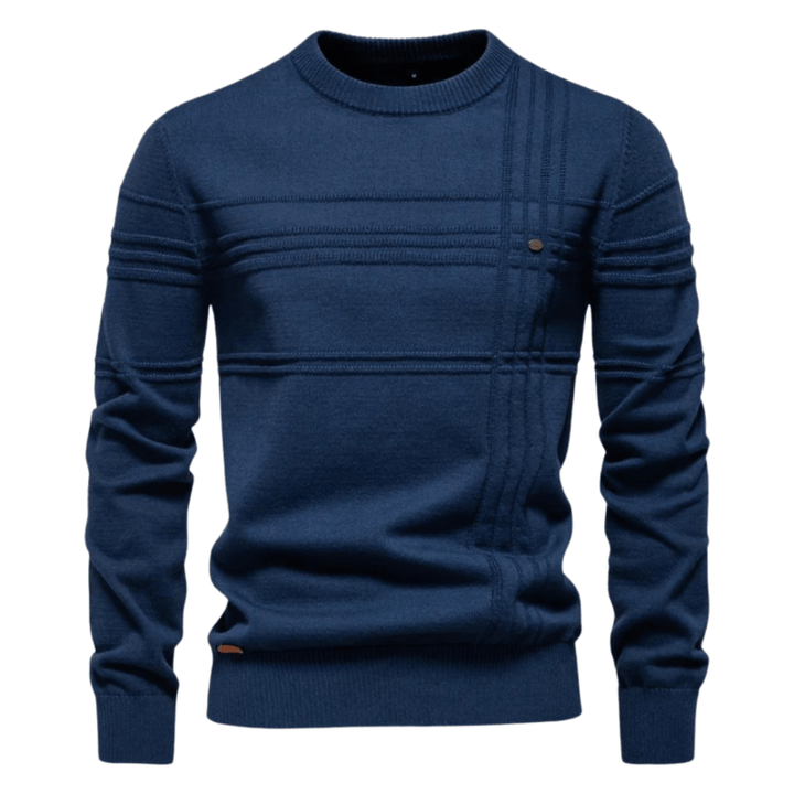 Levoire | Pull Pour Hommes Avec Design À Carreaux bleu marine