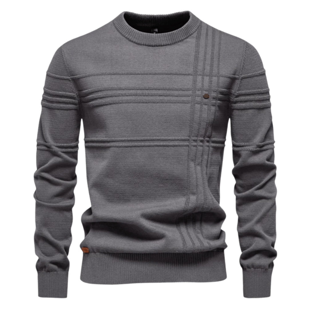Levoire | Pull Pour Hommes Avec Design À Carreaux Gris