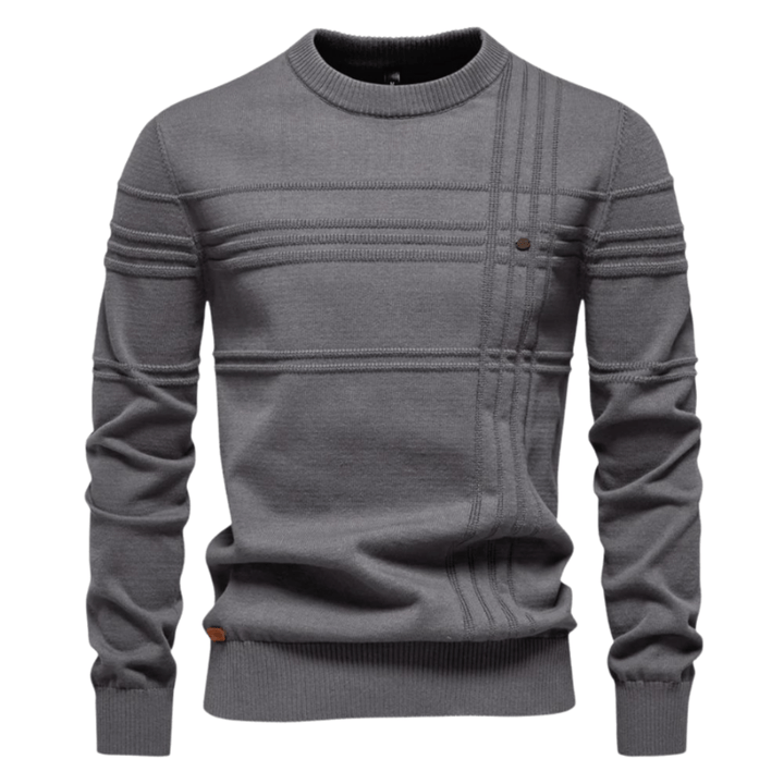 Levoire | Pull Pour Hommes Avec Design À Carreaux Gris