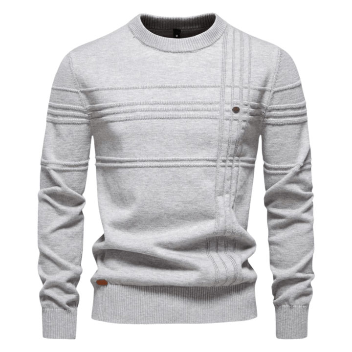 Levoire | Pull Pour Hommes Avec Design À Carreaux Gris clair
