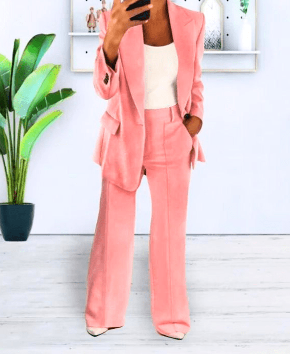 Levoire | Blazer Femme Confortable & Chic Ensemble de Blazer Tenue Décontractée & Formelle Rosa