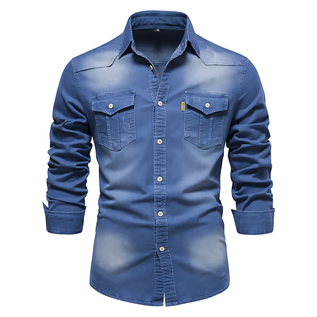 Levoire | Chemises En Coton Pour Hommes Bleu